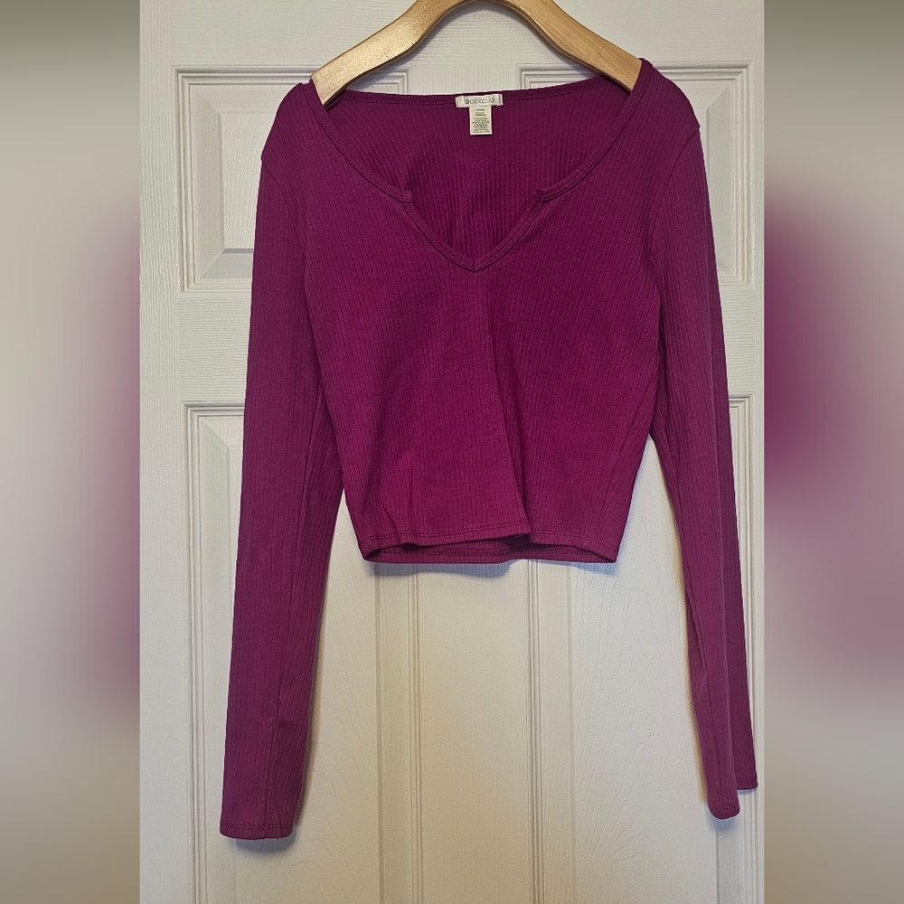 Bozzolo fuschia crop, size L, deep neckline, NWOT